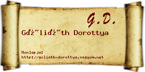 Góliáth Dorottya névjegykártya